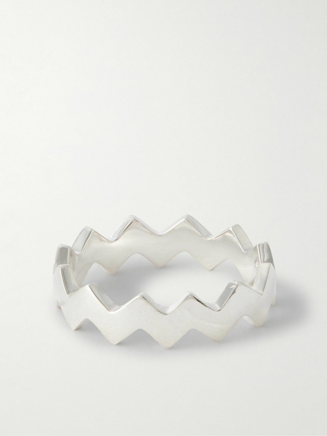 Mikia - Snake Sterling Silver Diamond Ring - Silver