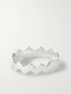 Mikia - Snake Sterling Silver Diamond Ring - Silver