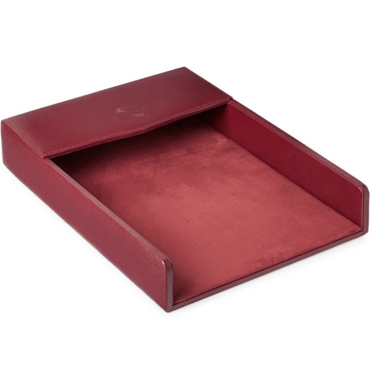 Photo: James Purdey & Sons - Textured-Leather Desk Tray - Burgundy