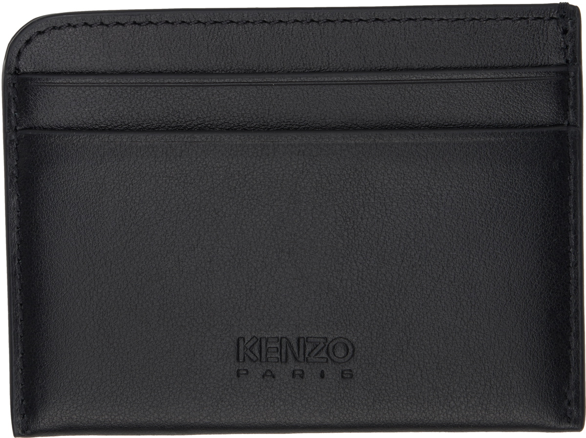 Kenzo Black Kenzo Paris 'Kenzo Varsity' Leather Card Holder