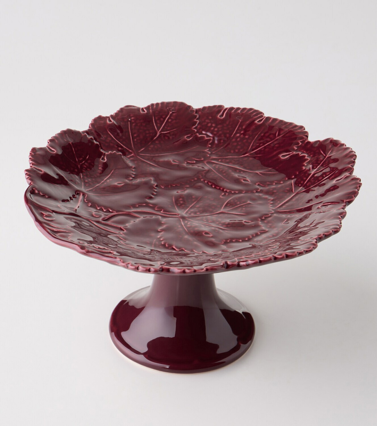Cabana Vine Leaf ceramic cake stand
