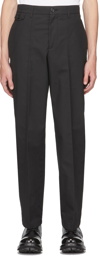 Alexander McQueen Black Gabardine Paneled Cropped Trousers