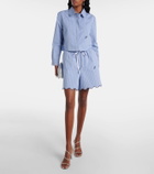 Patou Scalloped cotton poplin shorts