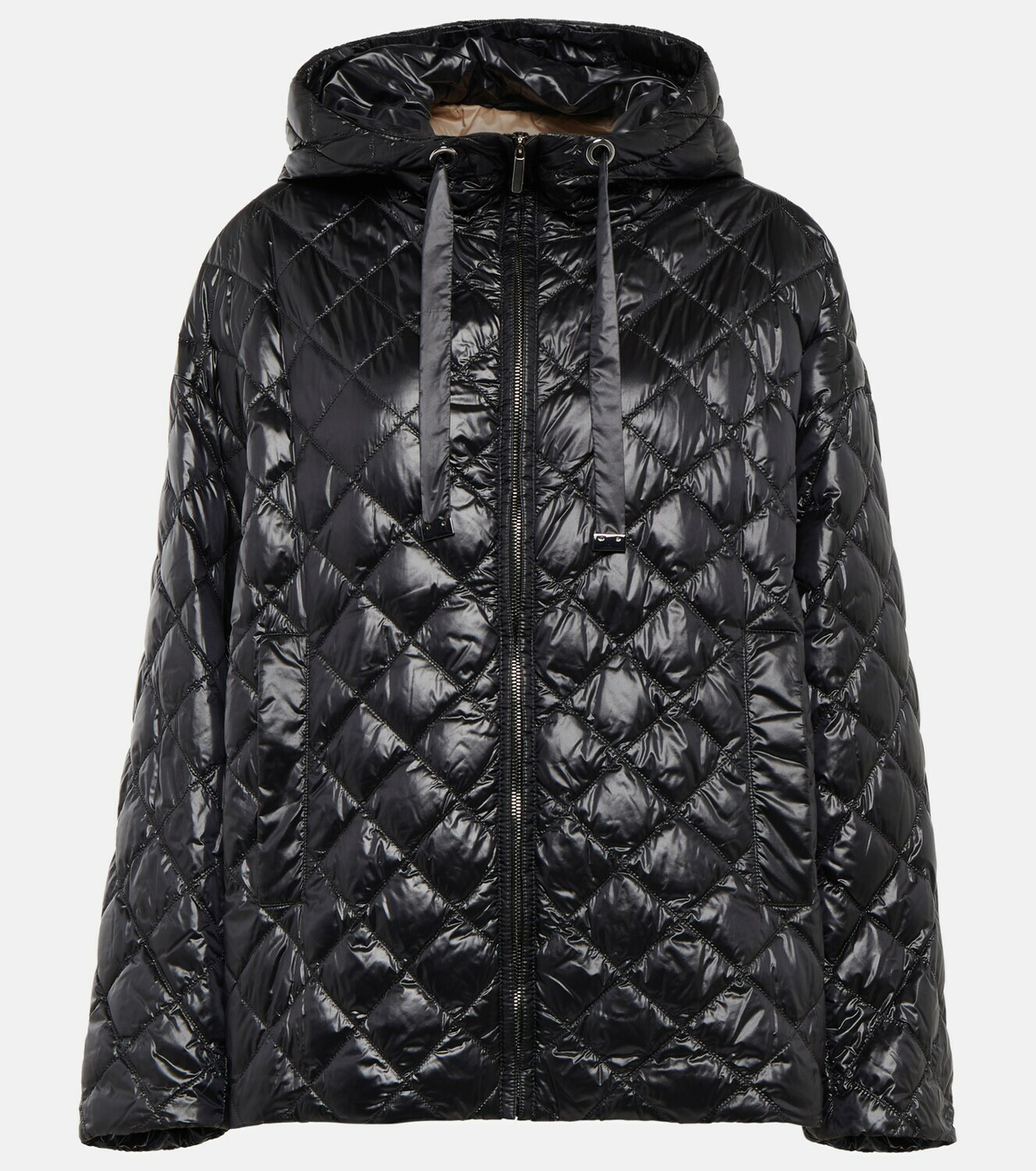 Max mara the cube hooded cheap belted quilted shell down coat