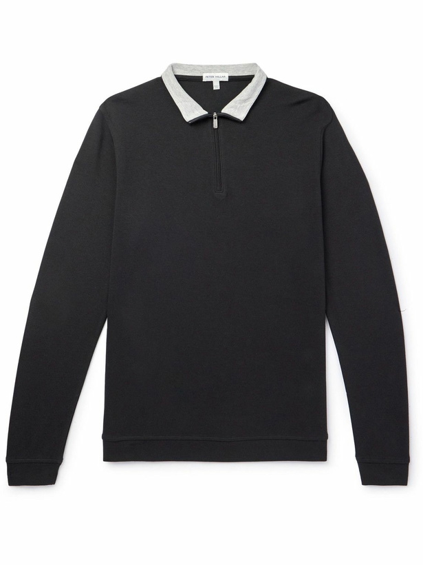 Photo: Peter Millar - Crown Cotton-Blend Jersey Half-Zip Sweatshirt - Black