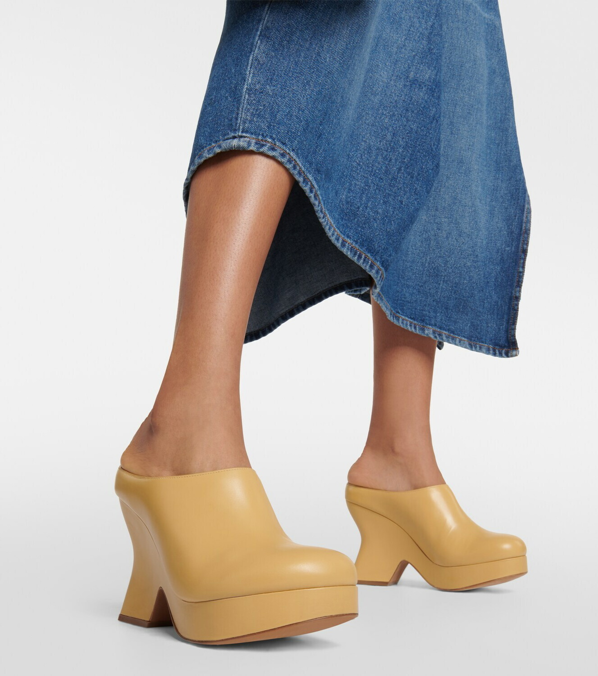 Loewe Terra leather wedge clogs Loewe