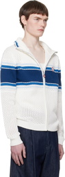 Casablanca Off-White & Blue Striped Mesh Track Jacket