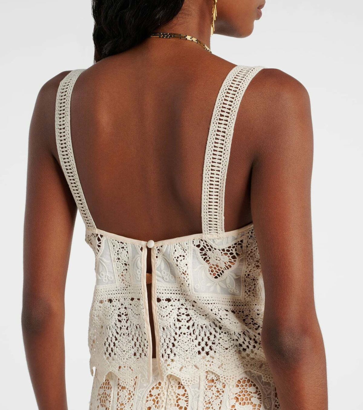 Johanna Ortiz Embroidered voile top