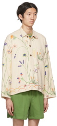 Bode Beige Wildflower Shirt
