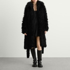 Acne Studios Women's Oflama Long Messy Faux Fur Coat in Black