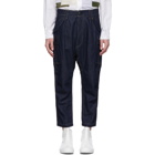 Junya Watanabe Indigo Cotton and Linen Denim Trousers