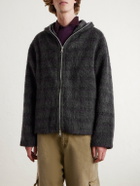 Our Legacy - Checked Brushed Wool-Blend Zip-Up Hoodie - Gray