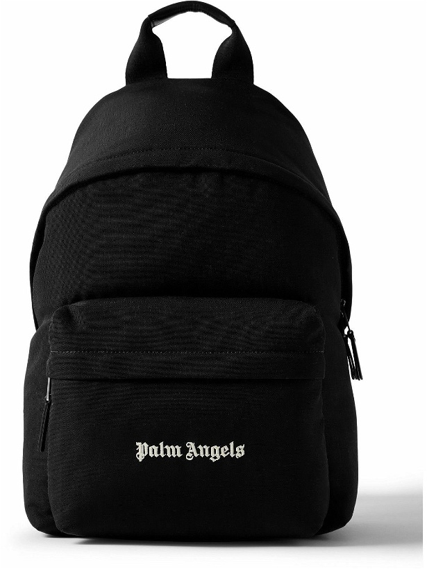 Photo: Palm Angels - Leather-Trimmed Logo-Embroidered CORDURA® Backpack