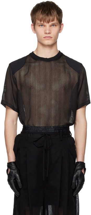 Photo: SOSHIOTSUKI Black Padded Shoulder T-Shirt