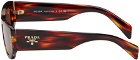 Prada Eyewear Red Logo Sunglasses