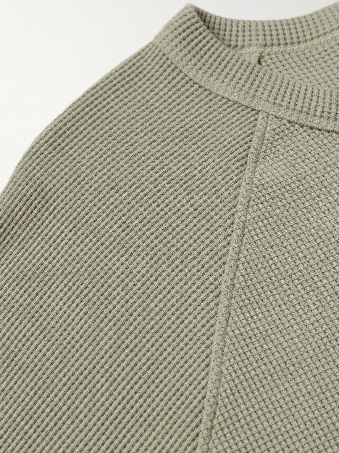 AGOLDE - Payson Waffle-Knit Cotton-Blend T-Shirt - Green