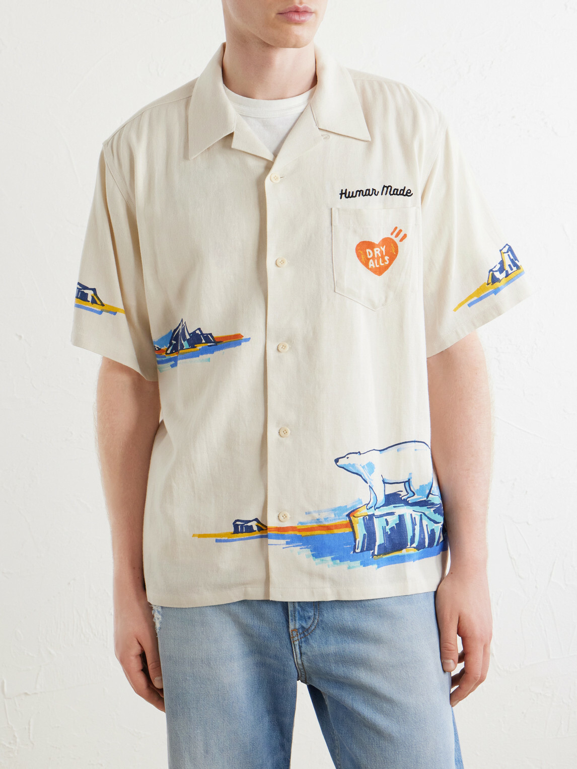 Human Made - Camp-Collar Printed Poplin Shirt - White