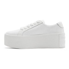Versace Jeans Couture White Canvas Platform Sneakers
