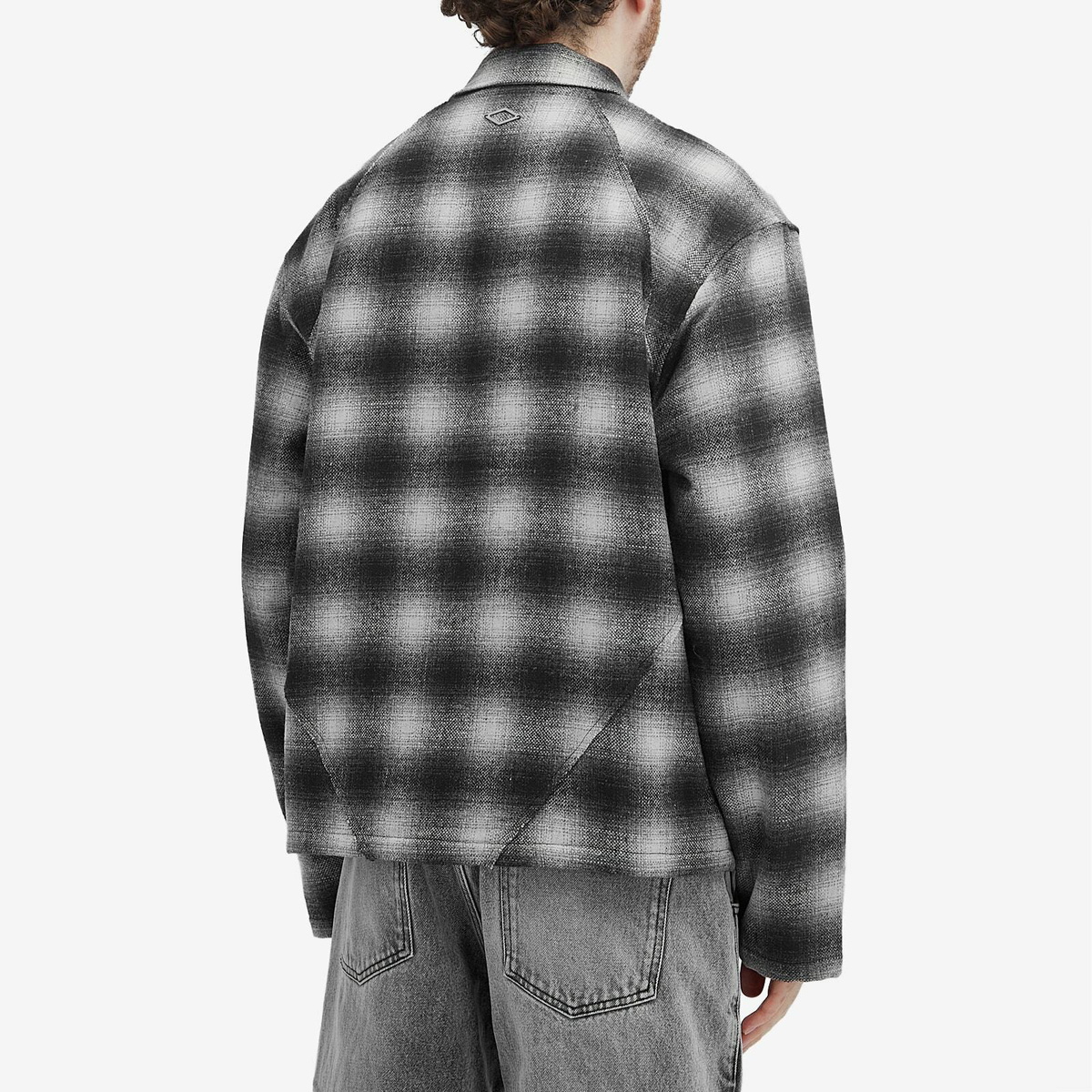 Han Kjobenhavn Men's Padded Check Overshirt in Dark Grey