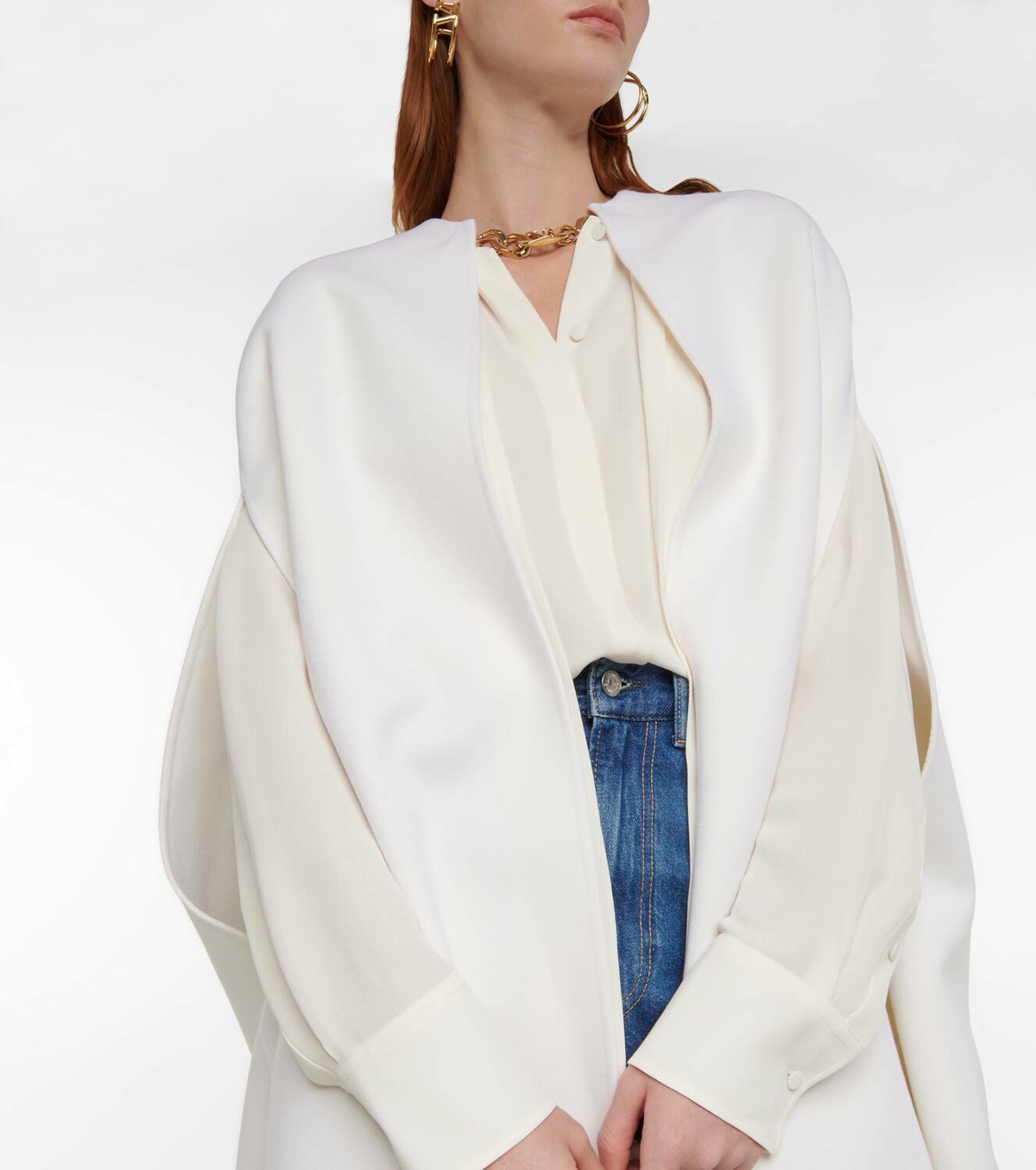 Valentino Bridal embellished wool and cashmere cape Valentino Valentino Bridal embellished wool and cashmere cape Valentino