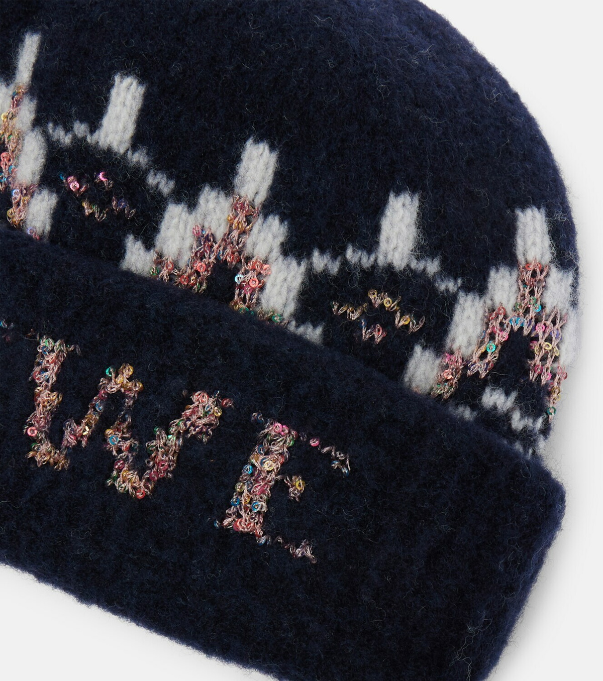 Loewe Fair Isle sequined wool-blend beanie