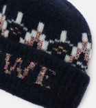 Loewe Fair Isle sequined wool-blend beanie