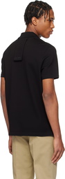 Courrèges Black 'AC' Piqué Polo