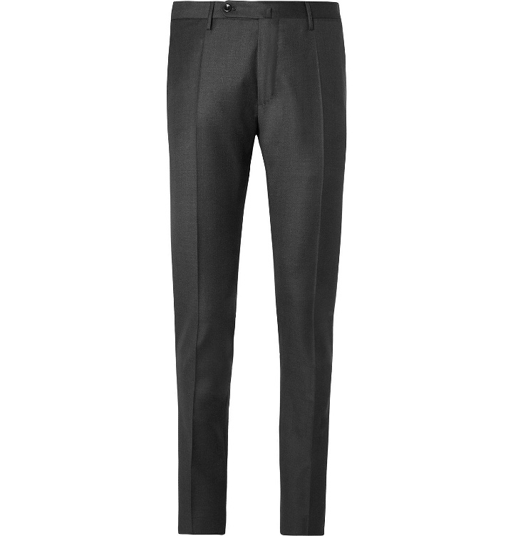 Photo: INCOTEX - Slim-Fit Wool and Cashmere-Blend Twill Trousers - Gray