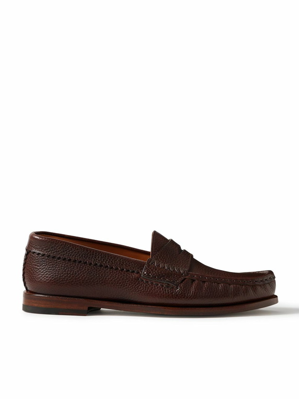 Photo: Yuketen - Rob's Pebble-Grain Leather Penny Loafers - Brown