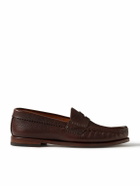 Yuketen - Rob's Pebble-Grain Leather Penny Loafers - Brown