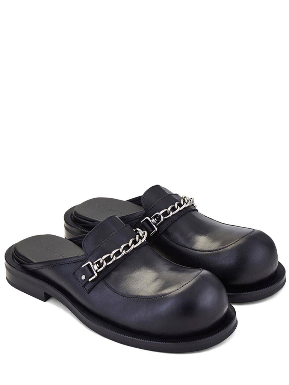 MARTINE ROSE Bulb-toe Leather Mules Martine Rose
