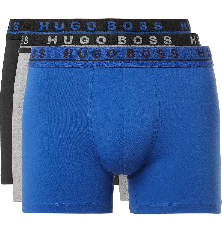 Photo: Hugo Boss - Three-Pack Stretch-Cotton Boxer Briefs - Multi