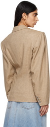 REMAIN Birger Christensen Beige Fitted Waist Blazer