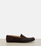 The Row Leo suede loafers