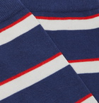 Corgi - Striped Cotton-Blend Socks - Blue