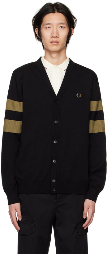 Photo: Fred Perry Black Tipped Sleeve Cardigan