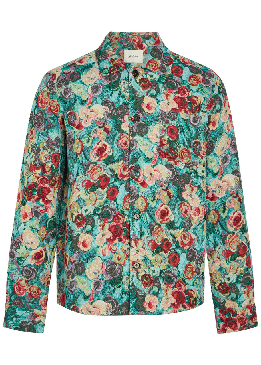 Les Deux Floral-jacquard Woven Overshirt Multicoloured 1