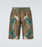 Dolce&Gabbana Printed silk twill shorts