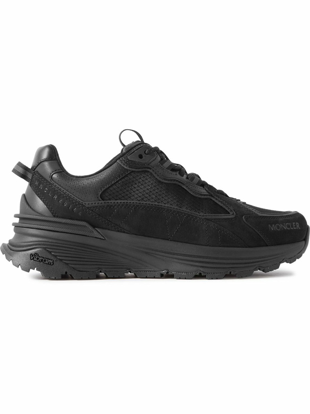 Photo: Moncler - Lite Runner Suede, Leather and Mesh Sneakers - Black