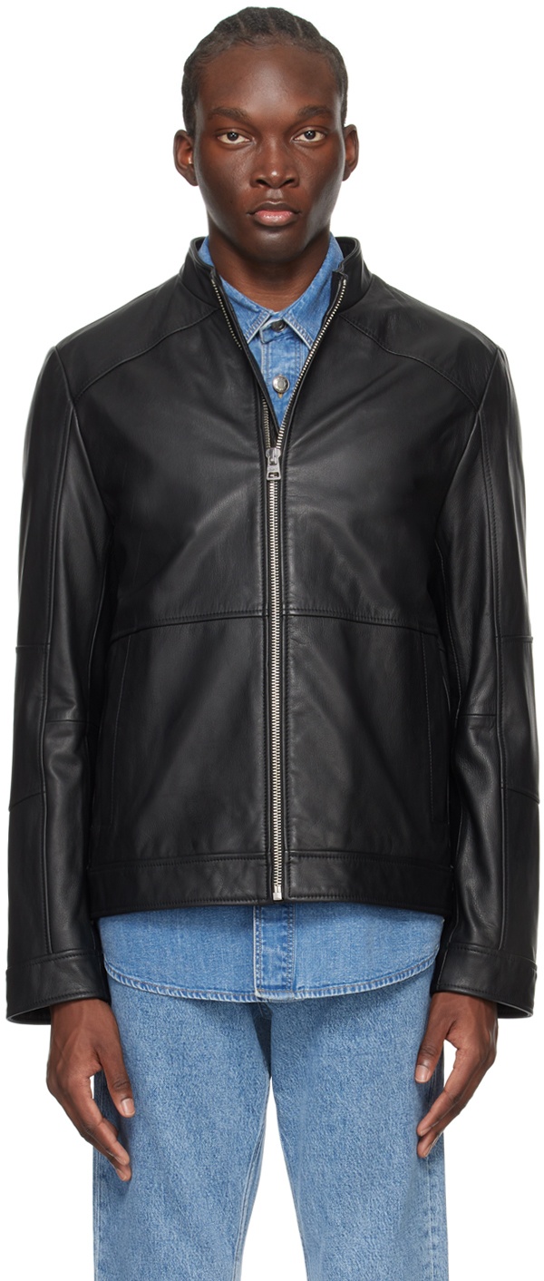 Photo: Hugo Black Paneled Leather Jacket