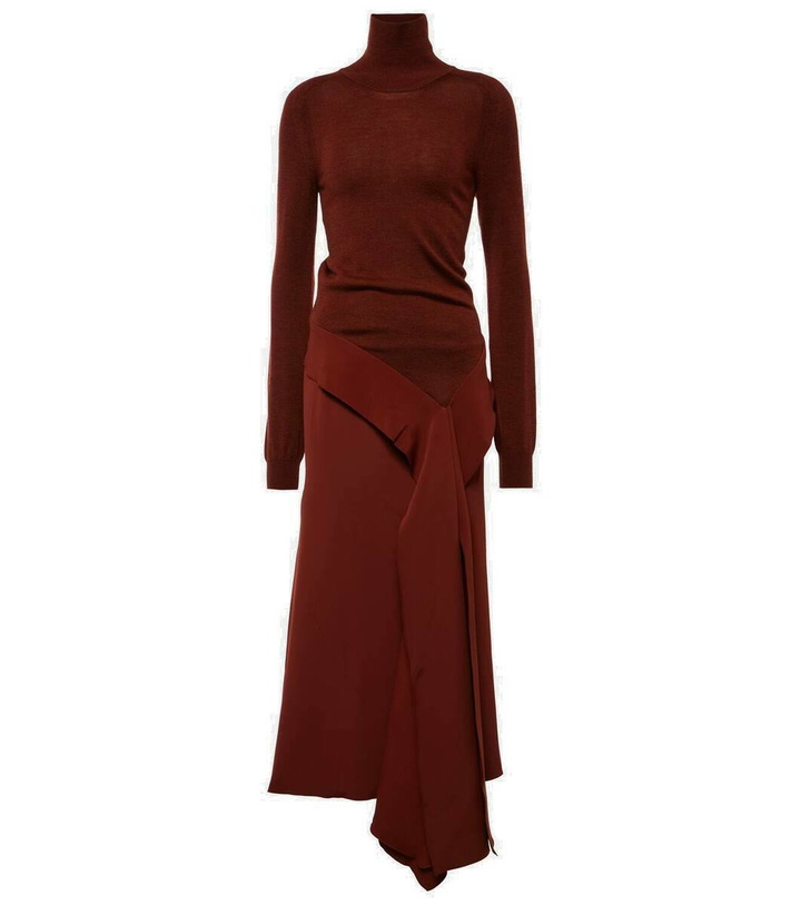 Photo: Victoria Beckham Tie-detail wool midi dress