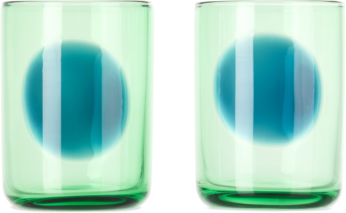 The Conran Shop Green & Blue Dot Tumbler Set