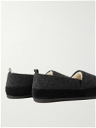 Mulo - Shearling-Lined Wool Loafers - Gray