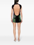 Masha Popova Green Whisker Velvet Mini Dress