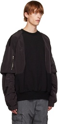 Juun.J Black Paneled Sweatshirt