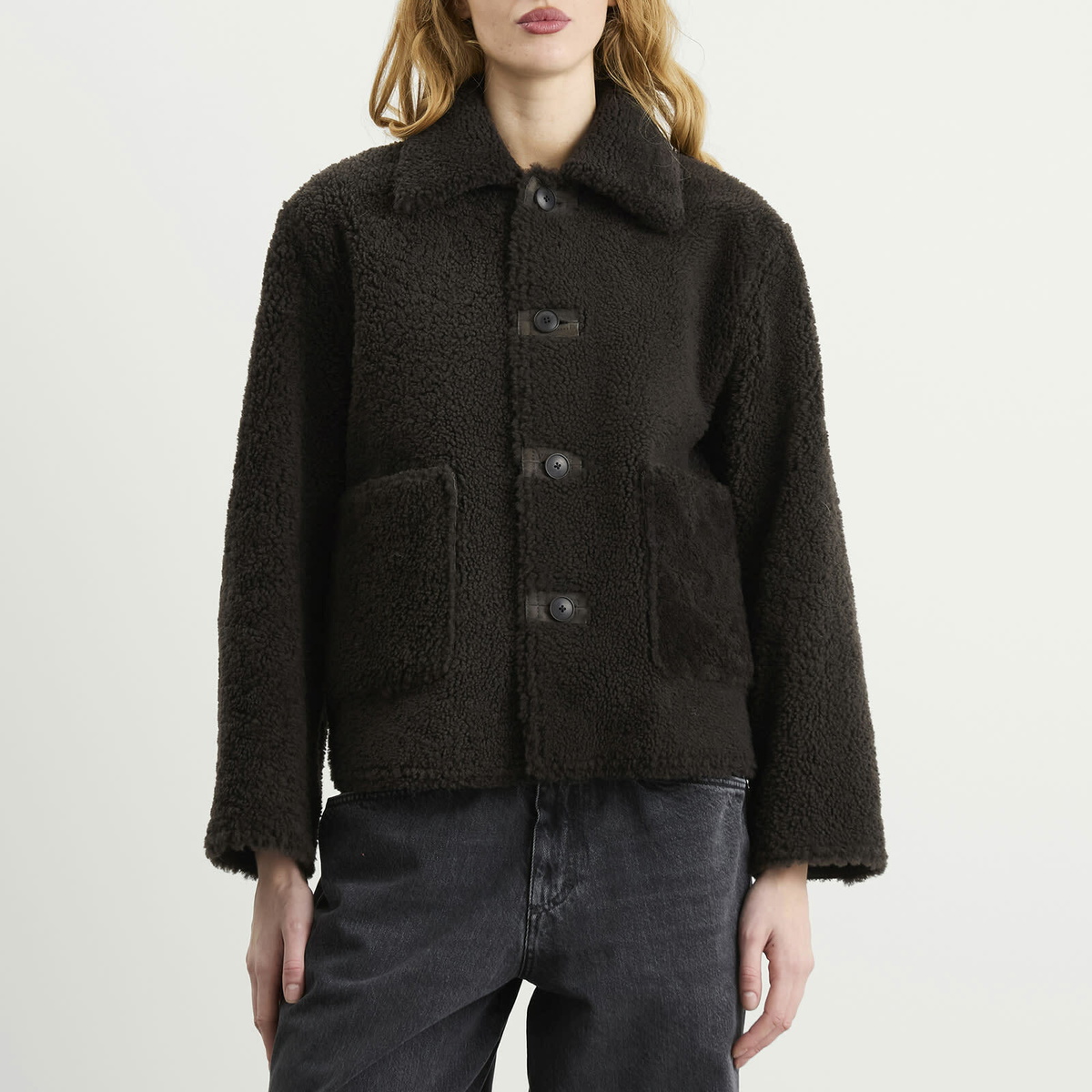 Closed Women's Shearling Jacket in Cosmic Grey