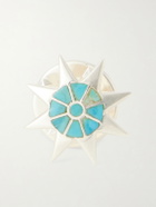 Peyote Bird - Starburst Silver Turquoise Pin