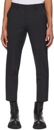 Solid Homme Gray Straight Trousers