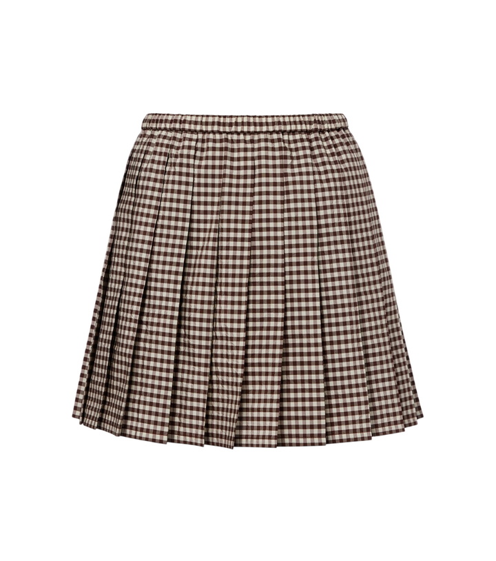 Photo: Moncler Pleated gingham cotton-blend miniskirt