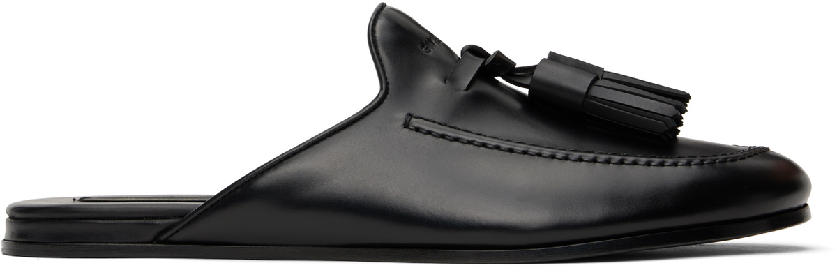 Givenchy Black Leather Slippers